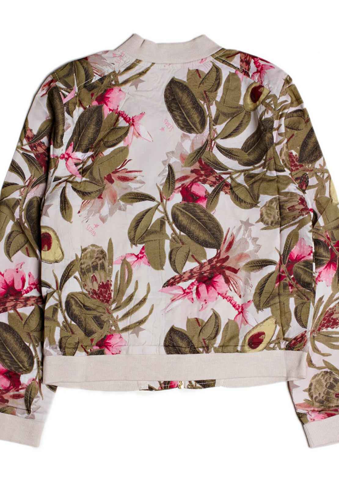 Guess Floral Print Bomber Jacket Green Moo Tralee